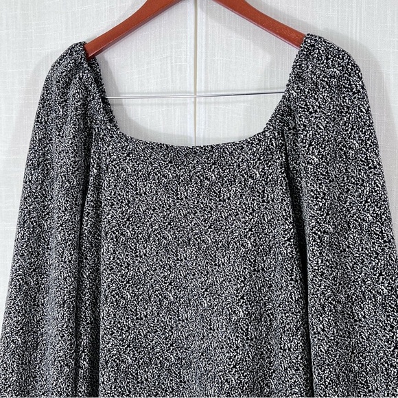 Loft Cozy Square Neck Balloon Sleeve Shift Dress Size L - Picture 7 of 14